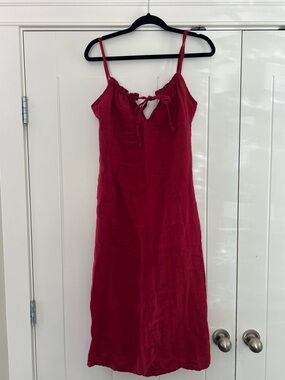 Bees & Bones Esme Dress, Long Red Linen